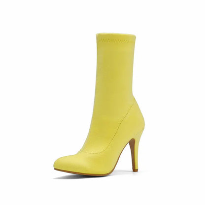 Sock Short Boots Mid-Calf Thin High