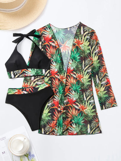 Halter Print Bikini Sets Swimsuit With