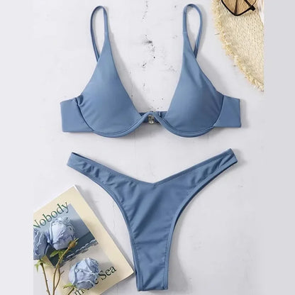 New Underwired High Cut Bikini Push
