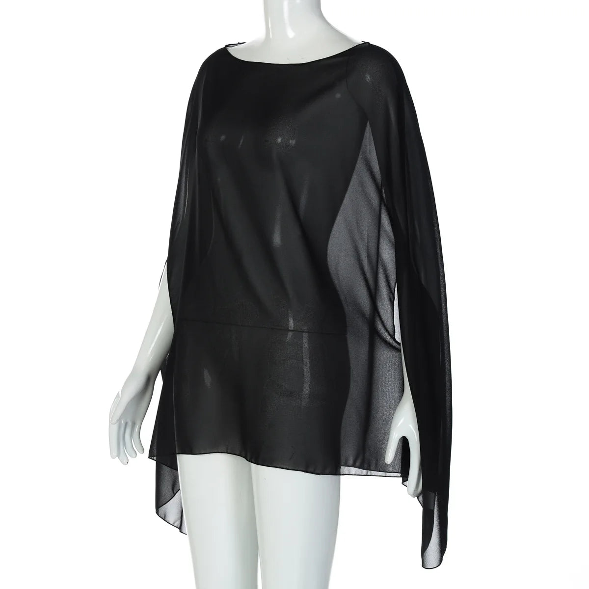 See-Through Chiffon Cover-Up Blouse