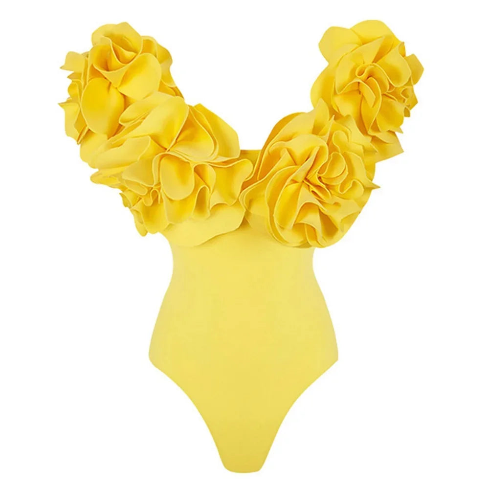 Off-Shoulder Ruffle Push-Up Swimsuit