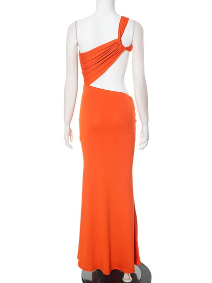 Leosoxs Backless Hollow Dress One Shoulder