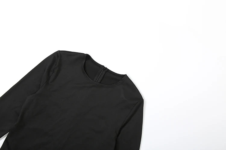 Weird Puss Sexy Fall Jumpsuits Women Diy Shirring o-Neck Full Sleeve Midnight Party Club Stretch Activity Fitness Slim Overalls