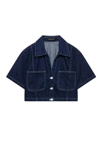 Denim Shirt & Mini Skirt Set