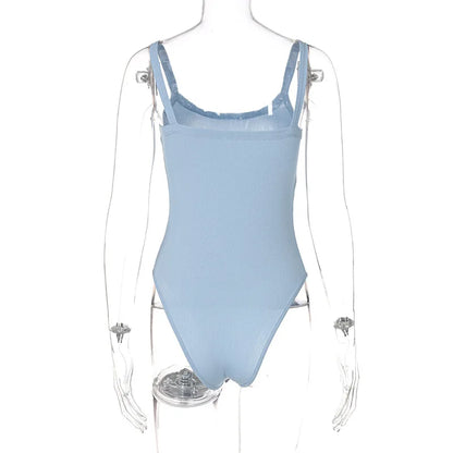 Sleeveless Sheer Strappy Bodysuit