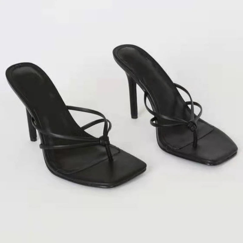 High Heels Clip-toe Square Toe Sandals