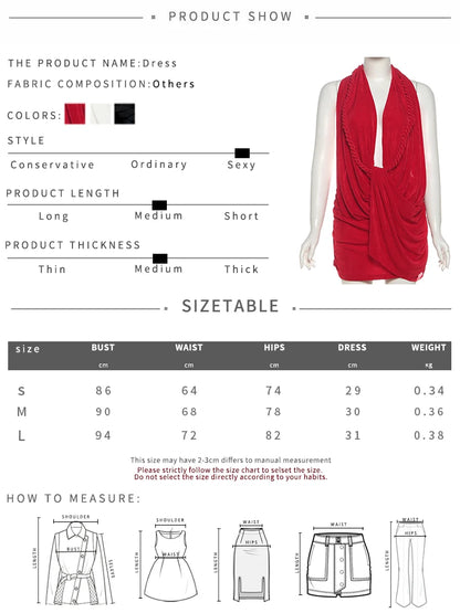 Nibber Backless Dress Twist Bandage Halter