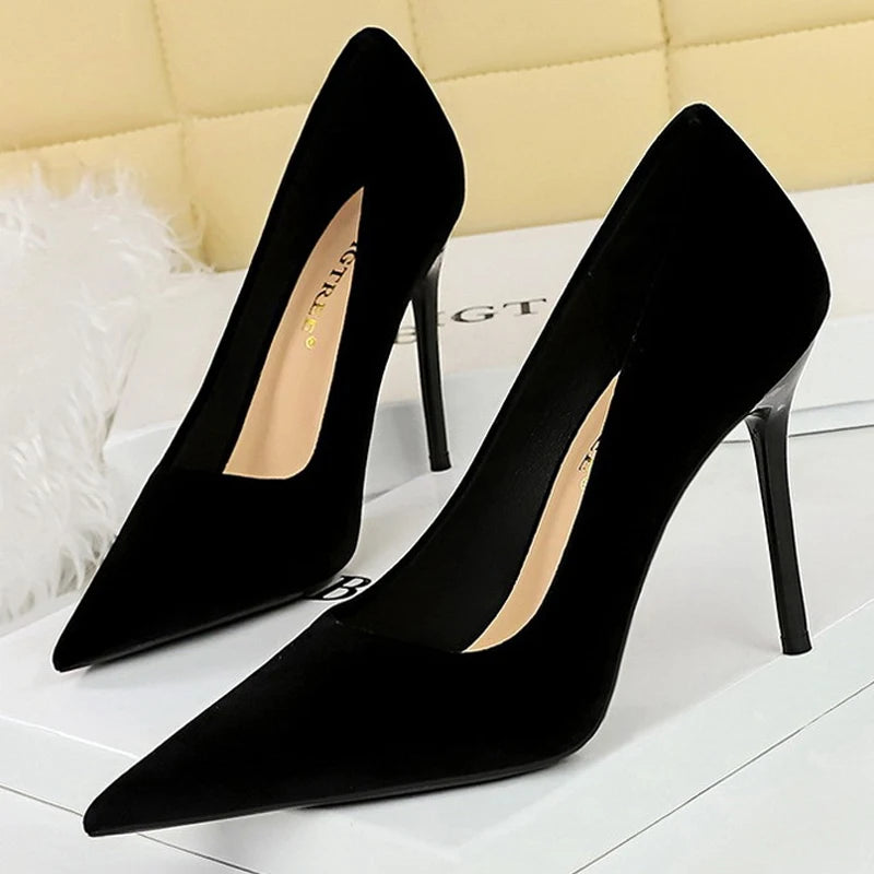 BIGTREE Shoes High Heels Shoes Suede