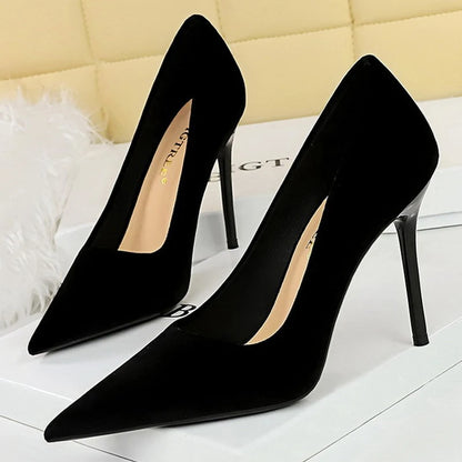 BIGTREE Shoes High Heels Shoes Suede