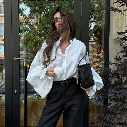Oversize Cotton Long-Sleeve Blouse