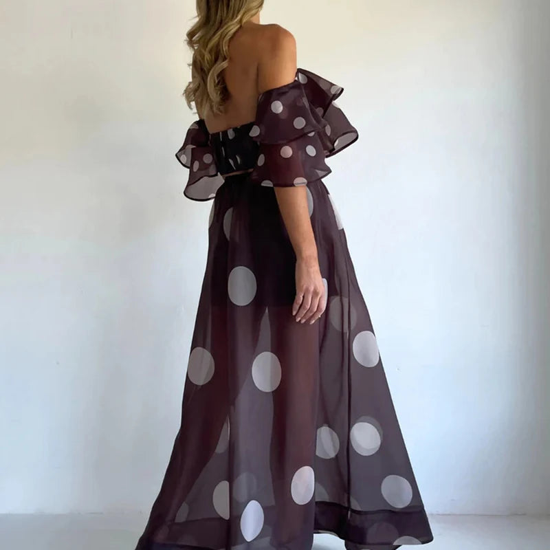 Off-Shoulder Crop Top & Maxi Skirt Set