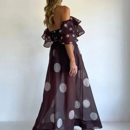 Off-Shoulder Crop Top & Maxi Skirt Set