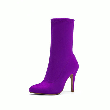 Sock Short Boots Mid-Calf Thin High
