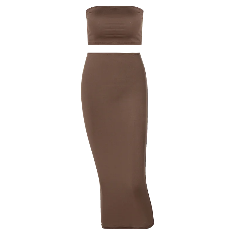 Strapless Tube Top & Maxi Skirt Set