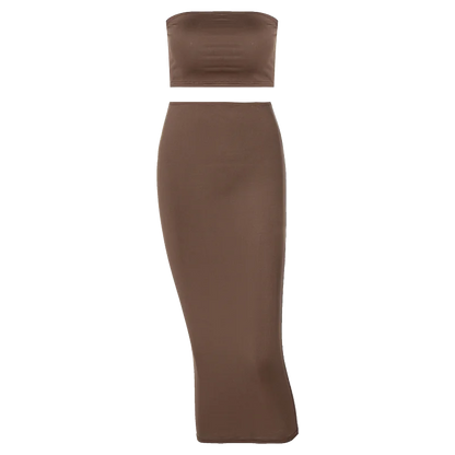 Strapless Tube Top & Maxi Skirt Set