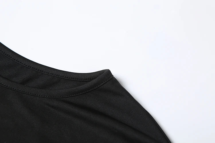 Weird Puss Chic Turtleneck T-Shirt 2-Piece Set Women Classic New Trend Long Gloves+Short Sleeve Crop Tees Fashion Streetwear