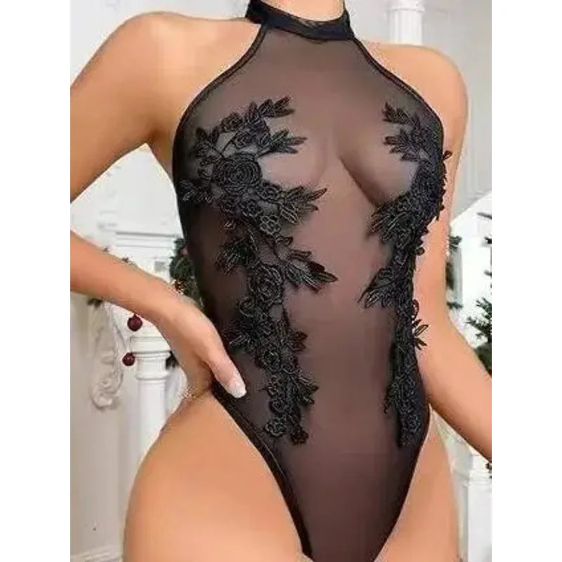 New Flower Embroidery Solid Color Bodysuits