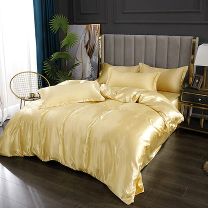 Luxury Mulberry Silk Solid Bedding Set