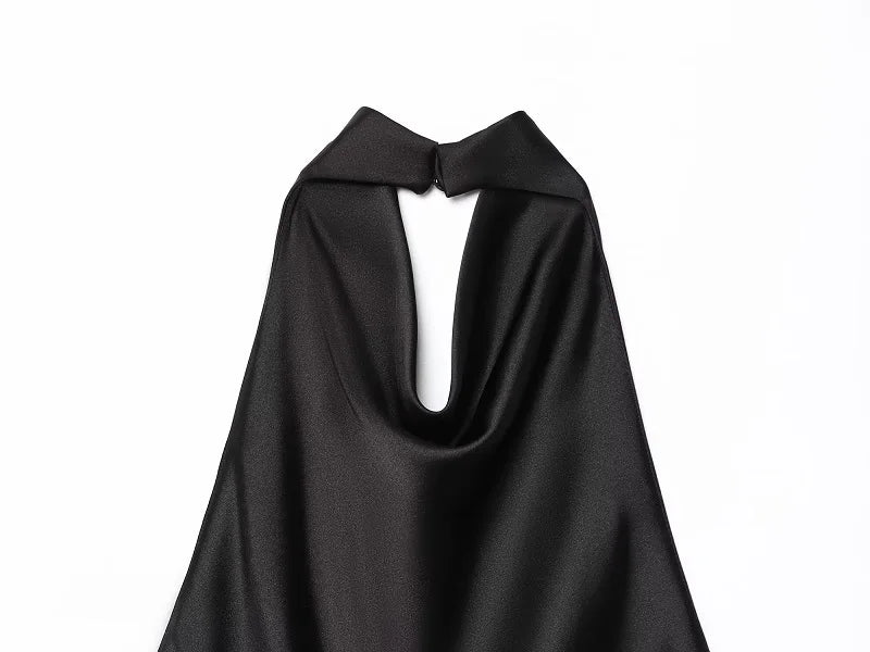 Satin Backless Halter Camisole Top