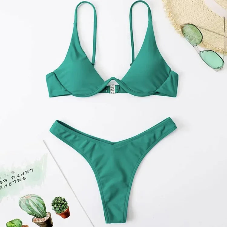 New Underwired High Cut Bikini Push