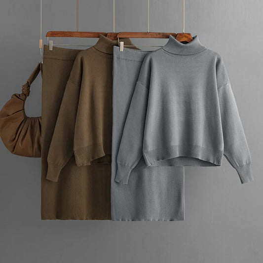 Turtleneck Sweater & Long Skirt Set