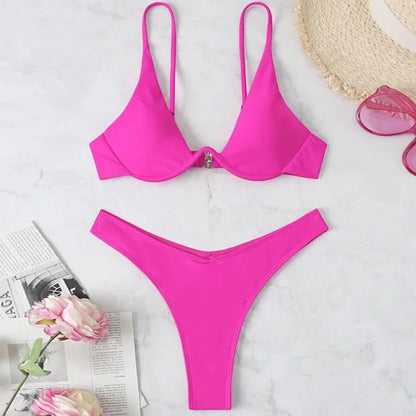 New Underwired High Cut Bikini Push
