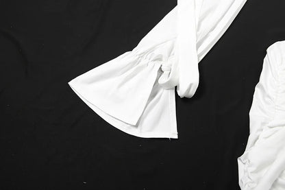 Nibber Waistless Dress Cross High Neck