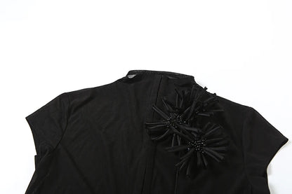 Weird Puss Tassel Applique Crop Tops