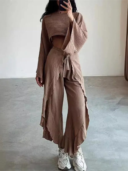 Solid Loose Sets Outfits Long Sleeve