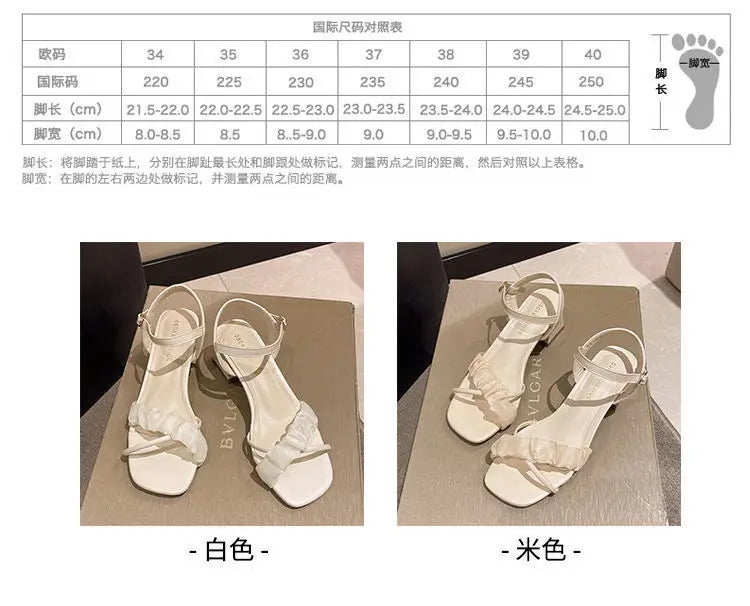 Transparent, Sandals Thick High Heels, with