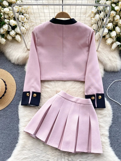 KUSAHIKI Color Block Short Cardigan Coat