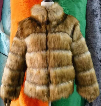 Faux Fur Fox Coats Short Coat