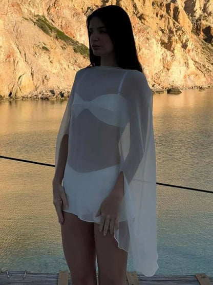 See-Through Chiffon Cover-Up Blouse