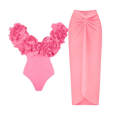 Off-Shoulder Ruffle Push-Up Swimsuit