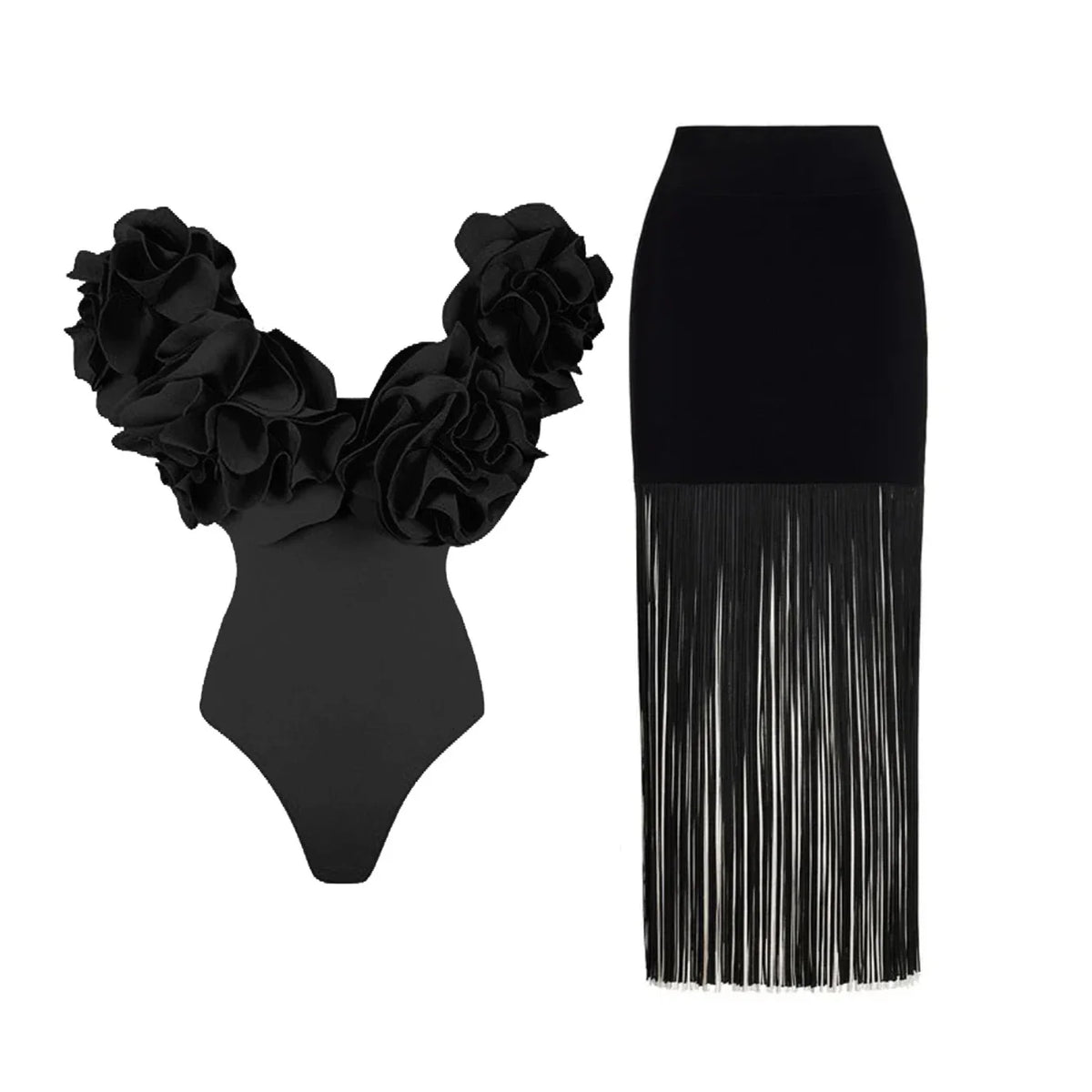 Off-Shoulder Ruffle Push-Up Swimsuit