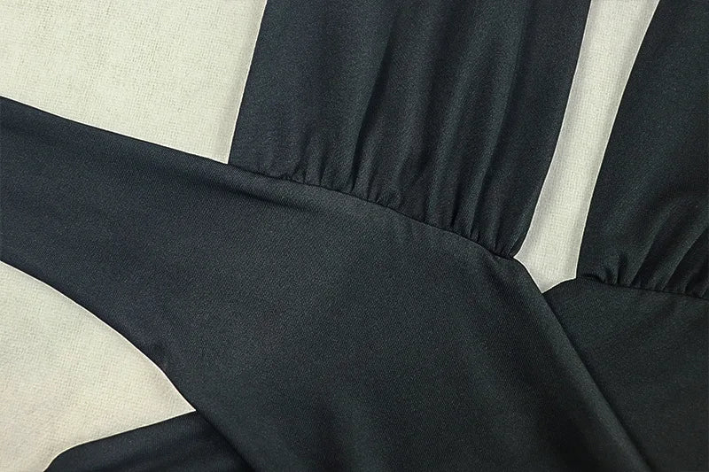 Halter Deep V-Neck Backless Bodycon Maxi Dress