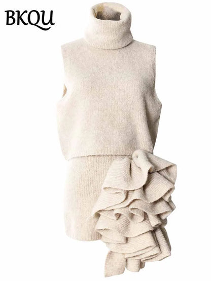 3-Piece Cardigan, Vest & Floral Mini Skirt Set