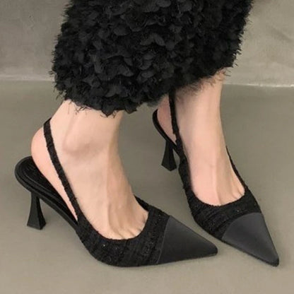 Pointed Toe Stiletto Backless Sandals