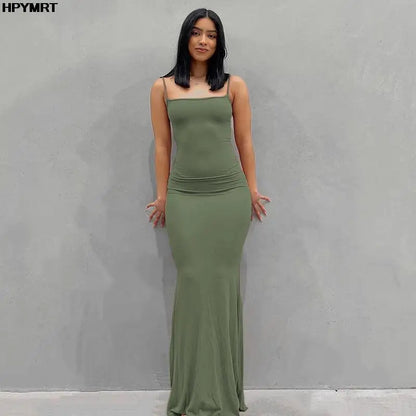 Satin Slip Backless Maxi Dress