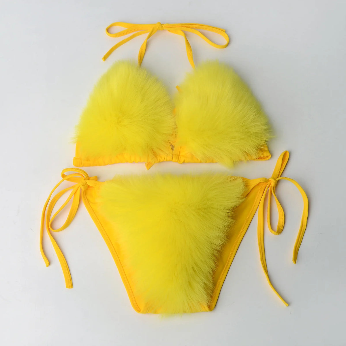 Fake Fox Fur Halter Solid Color