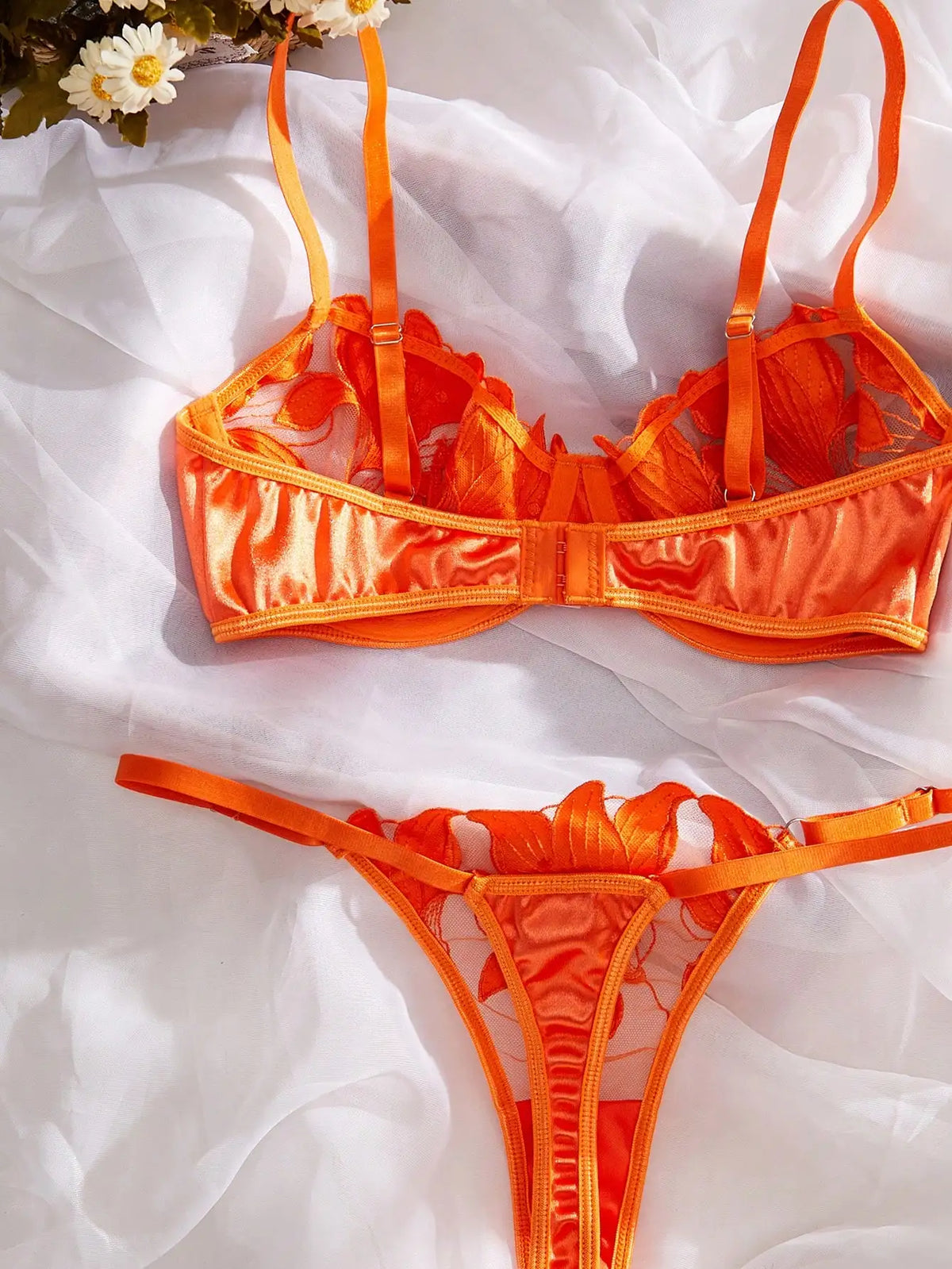 Floral Embroidered Push-Up Lingerie Set