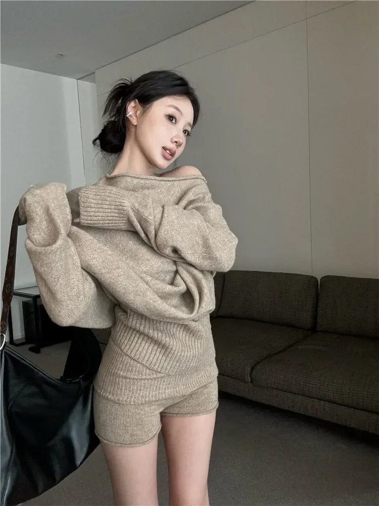 New Knitted Two Pieces Tracksuits One