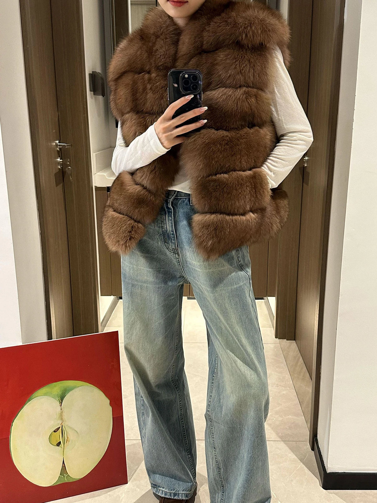 Fashionable Faux Fox Fur Vest Thickened