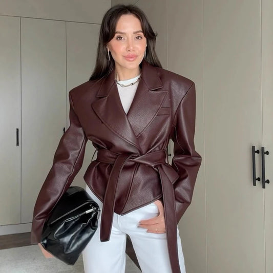Motorcycle PU Leather Jacket 2026 Lace