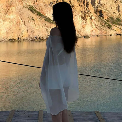 See-Through Chiffon Cover-Up Blouse