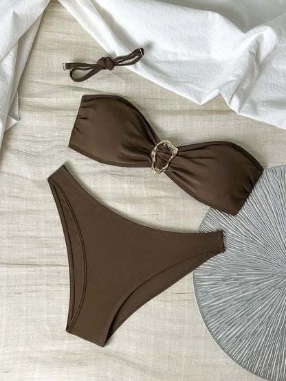 2026 Bandeau Bikinis Padded Swimwear Swimsuit