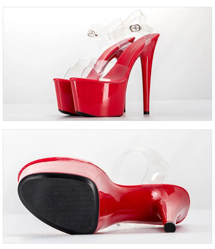 Platform Sandals PVC Transparent Slim Ultra