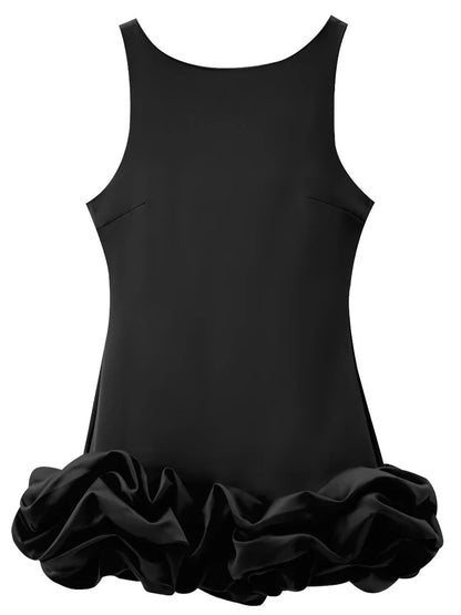 HXAO White Short Dress Ruffle Backless