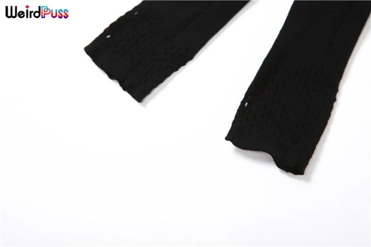 Weird Puss See Through Women Jumpsuits Long Sleeve Hollow Out Hot Girls Sexy Nightclub Dance Party Body-Shaping Coquette Outfits