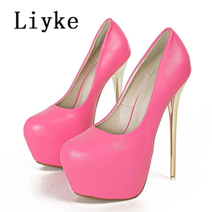 Liyke Runway Style Metal Thin High